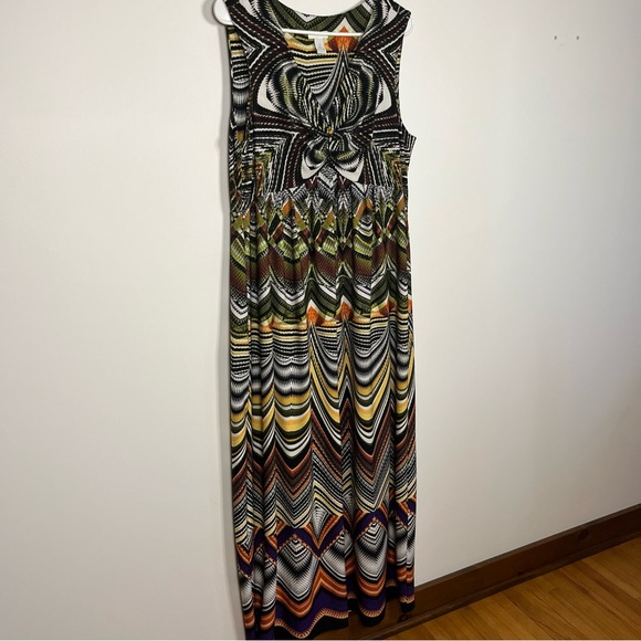 Chico’s maxi dress multicolor sleeveless pullover geometric size 2 (12) - Picture 3 of 9